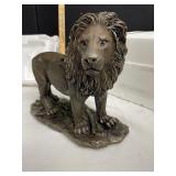BRONZE PLATED COMPOSITION LION FIGURINE W/