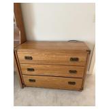 OAK 3 DRAWER DRESSER 30" H C 40" W X 17" D GOOD