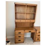 OAK 2 PC. DESK UNIT 75" H X 40" W X 17.5" D