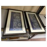 FRAMED UNDER GLASS PICTURES 24 INCHES LONG 14