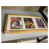 WATERCOLOR OF LITTLE GIRL IN WOOD FRAME