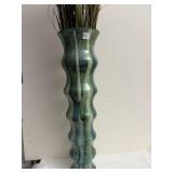 27.5" H ART GLASS VASE W/ DRIED ARRANGEMENT