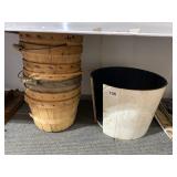 SIX BUSHEL BASKETS SOME WITH HANDLES SIX INCHES