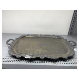 SILVER PLATE DOUBLE HANDLED SERVING TRAY