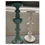3 PEDESTAL CANDLE STANDS