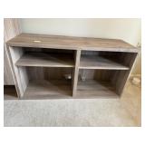 GRAY WOOD GRAIN STORAGE CHEST 25" H X 47" W X 16"D