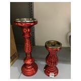 MERCERIZE GLASS TWO CANDLE HOLDERS