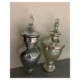 MERCERIZE GLASS TWO CANDLE HOLDERS