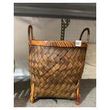 FOOTED DOUBLE HANDLED BACK BASKET 16 INCHES HIGH
