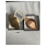 TWO WENDELL AUGUST ORNAMENTS ONE BRONZE ONE