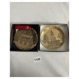 TWO WENDELL AUGUST SOLID BRONZE ORNAMENTS WITH