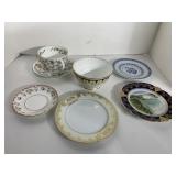 STAFFORDSHIRE BOWL, HALL MINTON TEACUP & SAUCER,