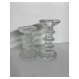 ROCK GLASS CANDLE STICKS