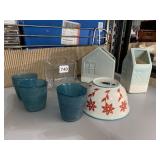 THREE GLASS CANDLE HOLDERS INDIA, MESA BOWL,