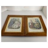FRAMED LA MODE ILLUSTREE 1868 & 1872, 12" X 10"