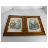 FRAMED LA MODE ILLUSTREE 1868 & 1864, 12" X 10"