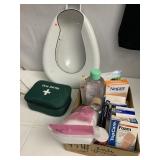 PORCELAIN CHAMBER POT FIRST AID KIT AND FIRST AID