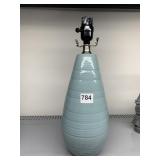 BLUE LAMP W/ RIBBED STYLE DESIGN