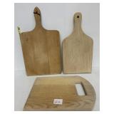 THREE WOODEN CUTTING BOARDS