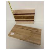 TWO CUTTING BOARD ONE WITH THREE TONE WOOD INLAY