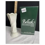 BELLEEK COLLECTOR SOCIETY #675 HEXAGON VASE WITH
