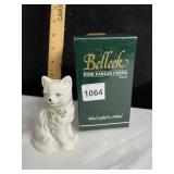 BELLEEK THE QUIZZICAL CAT FIGURINE W/ BOX