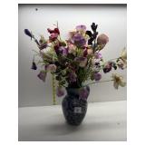 ART GLASS VASE 20.5" H GREEN TONES