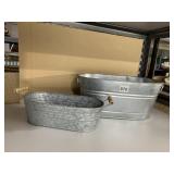 VINTAGE THREE ALUMINUM CANISTERS INCLUDING FLOUR