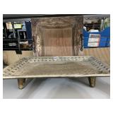 FOOTED CENTERPIECE TRAY AND DOUBLE HANDLED TRAY