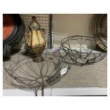 METAL BASKET, PITCHER DECORATIVE W/ LID