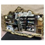 FANCY WALL MIRROR GOLD FINISH 56.5" W X 40" H