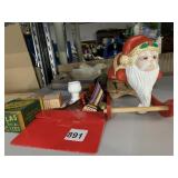 SANTA ON SLED, CARNEGIE TECH BUTTON ETC.