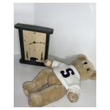 BEAR CLOCK, STUFFED BEAR