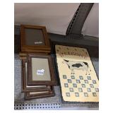 PICTURE FRAMES AND COW PAINTED ON SLATE