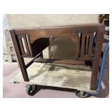 MISSION OAK DESK W/ MAGAZINE SIDES 37.5 W X 29" H