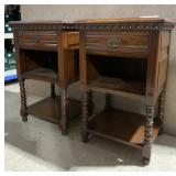 OAK NIGHTSTANDS 18" W 28.5" H X 15" D
