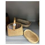 OVAL DOUBLE HANDLED BASKET, DRESSER TRAY, YEAR