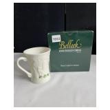 BELLEEK IRELAND CHRISTENING MUG BOY WITH BOX