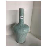 CELADON CRACKLE VASE 18.5" H, HEAVY