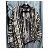 BACHRACH CANADA LARGE SWEATER BUTTON FRONT BLUE/