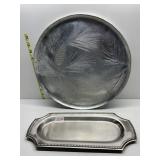 ALUMINUM AND CHROME SERVING TRAY