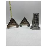 TWO SILVER PLATE NAPKIN HOLDERS