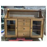 PINE CABINET WITH FOUR CENTER DRAWERS LEFT AND