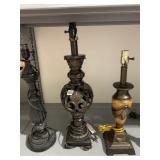 3 UNMATCHED COMPOSITION LAMPS