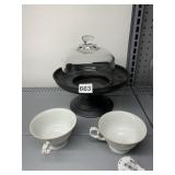 CANDLE STAND COVERED CHEESE DOME