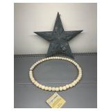 STAR, WOOD BEADED WREATH