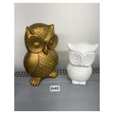 2 CERAMIC OWLS