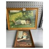 LITTLE GIRL LAYING UNDER THE TREE AND GIRL IN