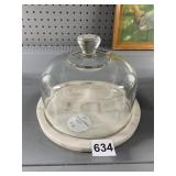 MARBLE BASE GLASS DOME CHEESE BOARD