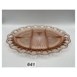OVAL PINK DEPRESSION GLASS DI